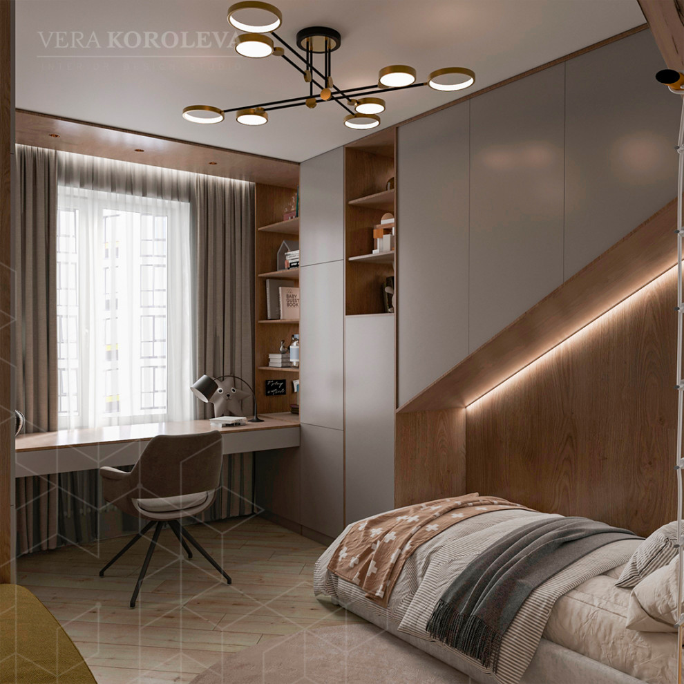 Дизайн-проект двухкомнатной квартиры с золотыми акцентами в ЖК "Q-Мир"