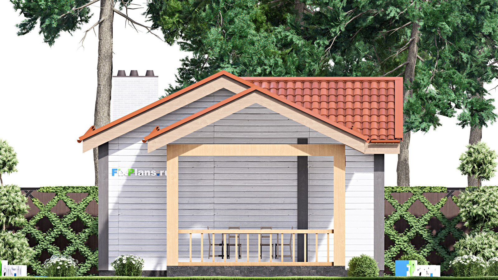 Проект одноэтажного дома 10х7м S37м2 F-15686