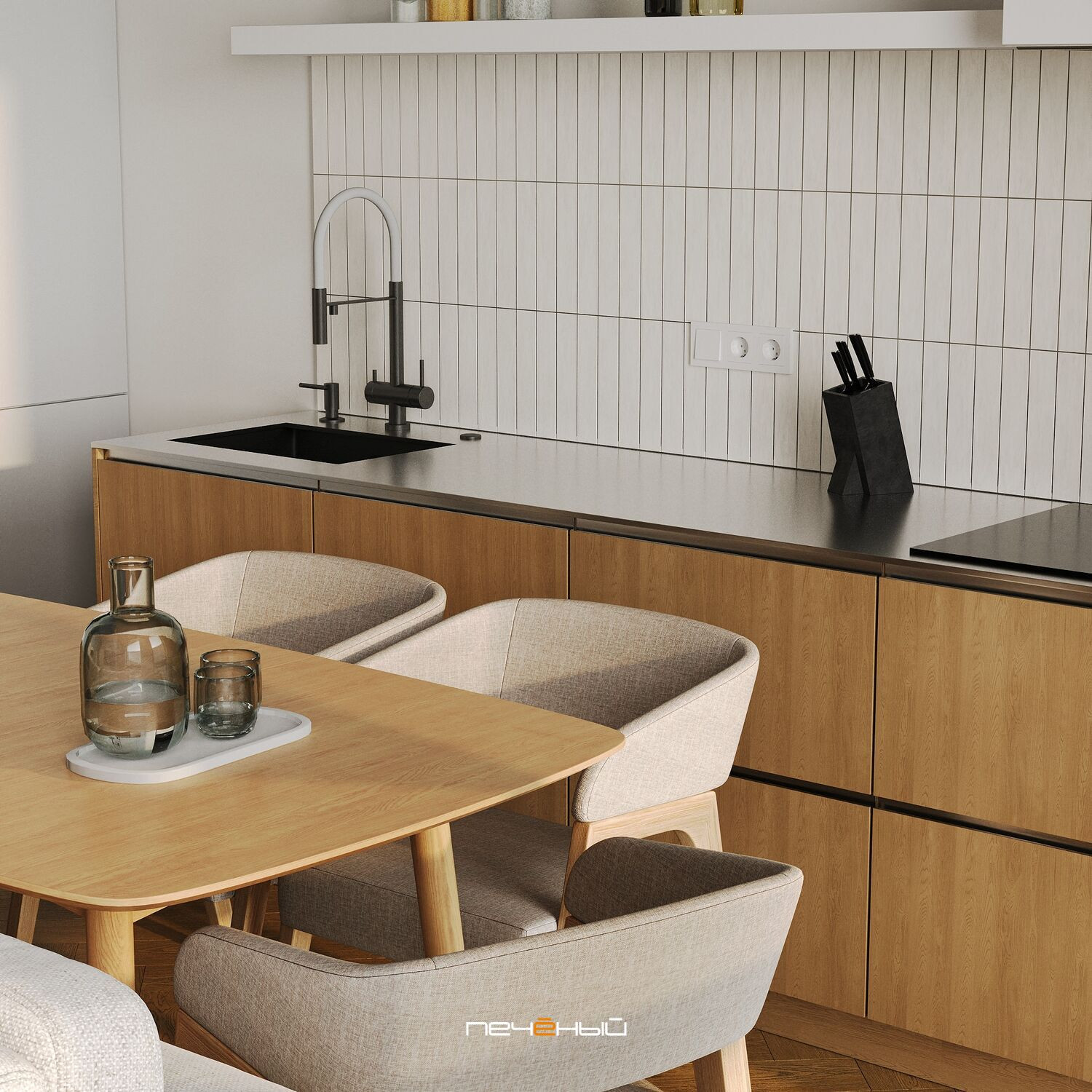 2025 Дизайн 2-комн. квартиры 64 м² в современном стиле, Москва, Павелецкая City