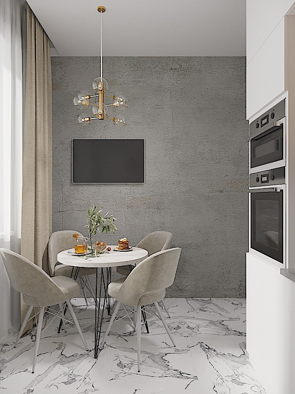 Трекомнатная квартира в серых тонах