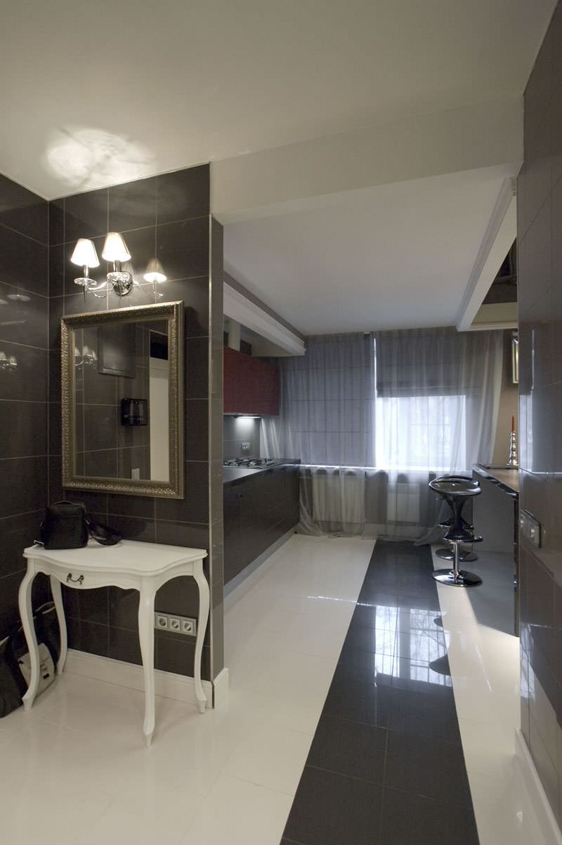 черно-белый интерьер