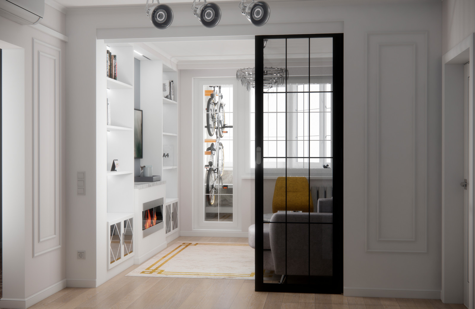 Гостиная, холл и балкон, Нарвская