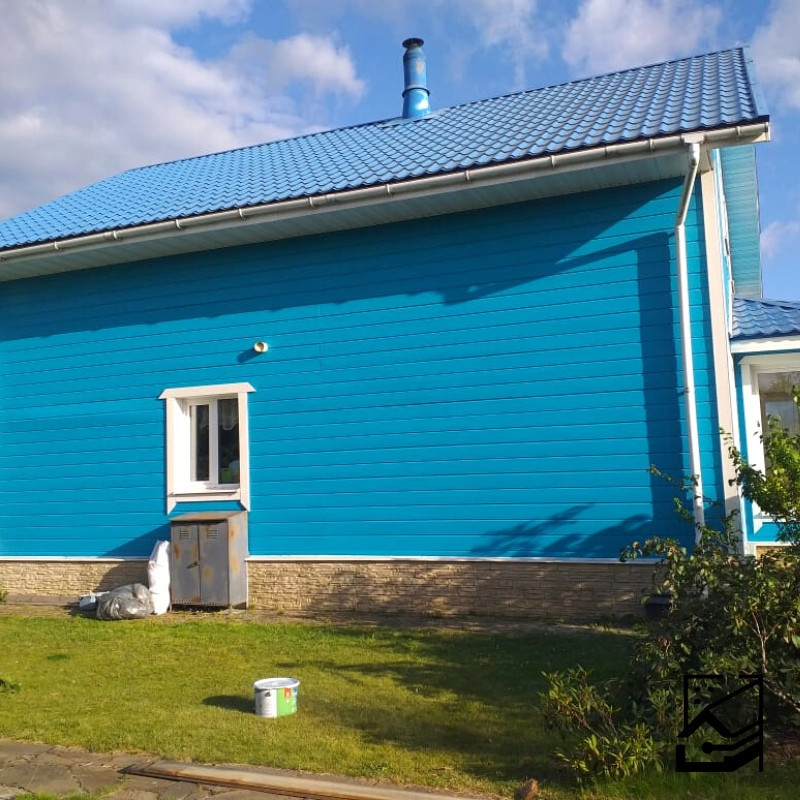 Покраска деревянного дома Tikkurila Vinha