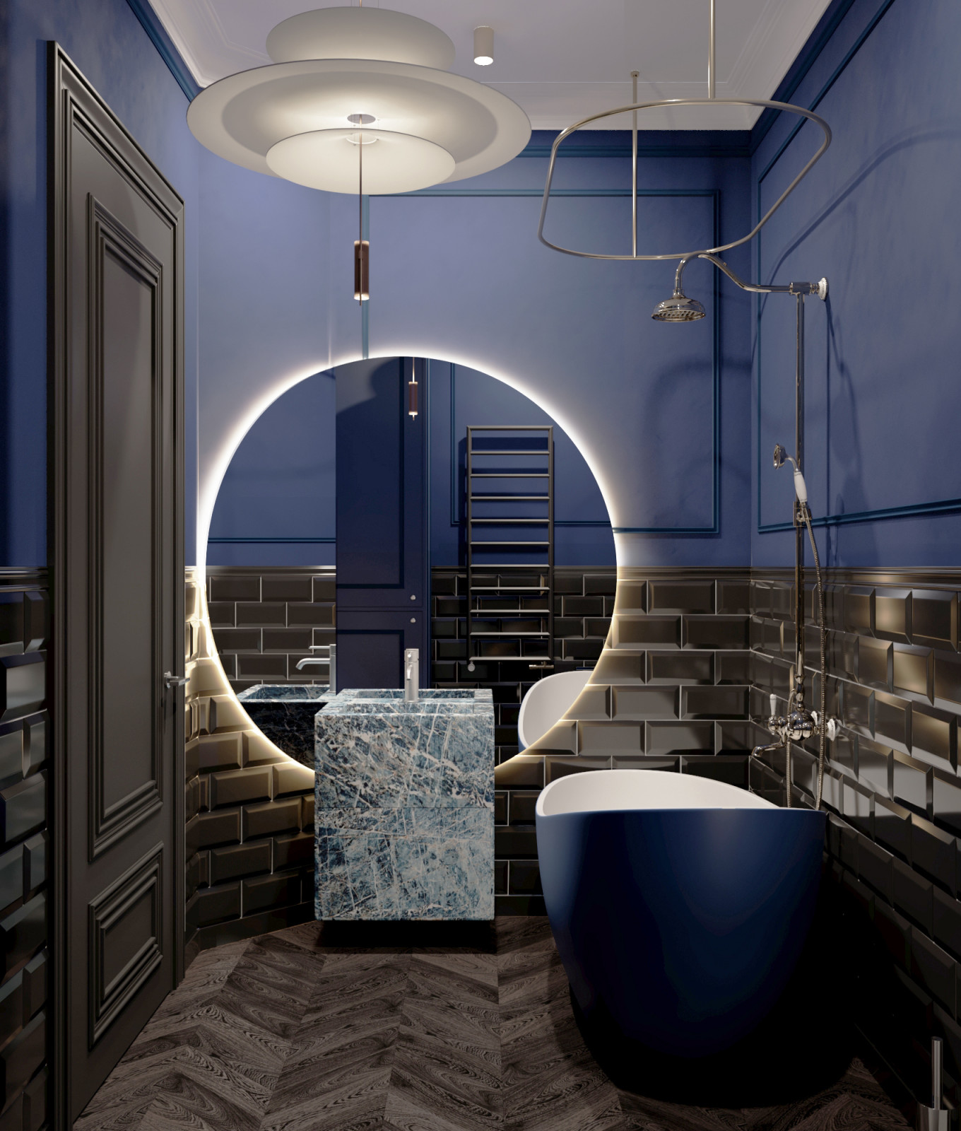 Темная ванная комната