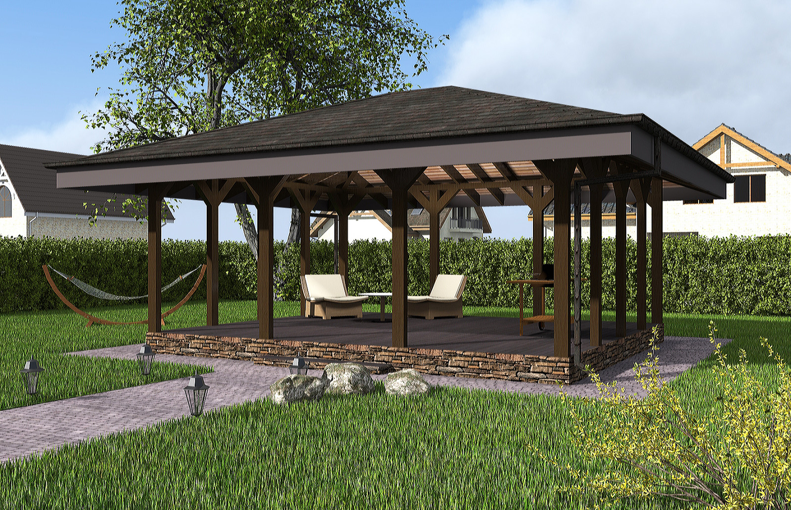 Обложка проекта: Беседка деревянная