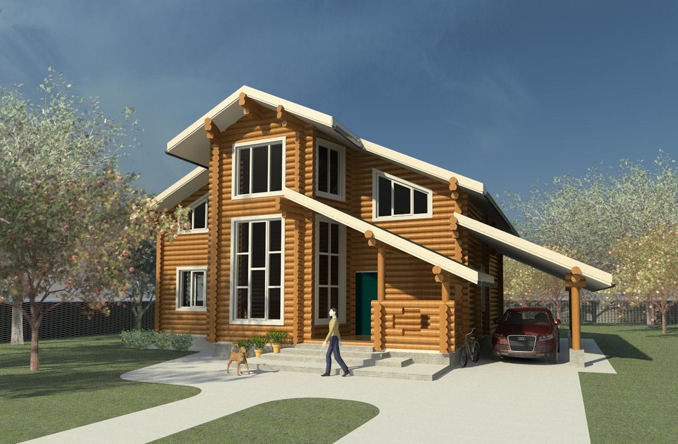 Обложка проекта: Дом из оцилиндрованного бревна ОБ-229