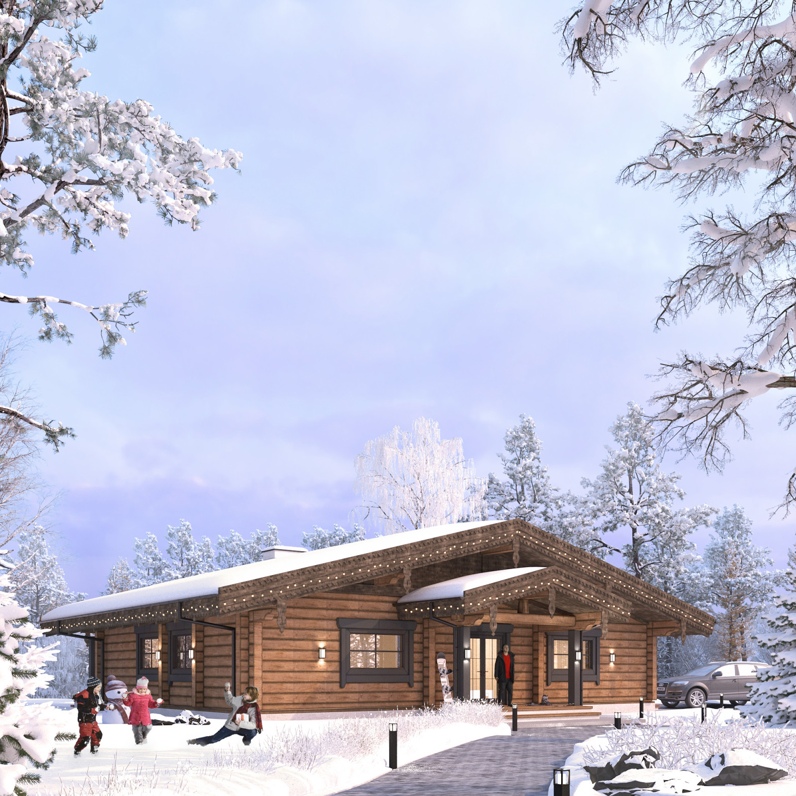 Проект дома из клееного бруса в стиле шале в Переславле-Залесском