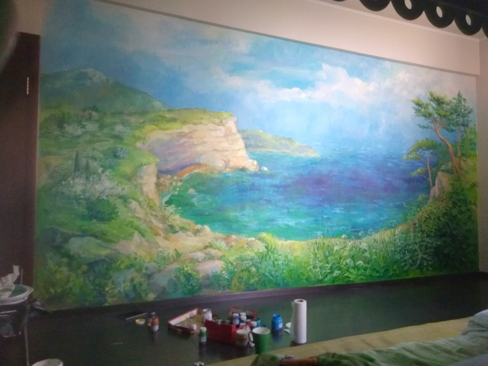 Роспись стен в детской семьи Макарских