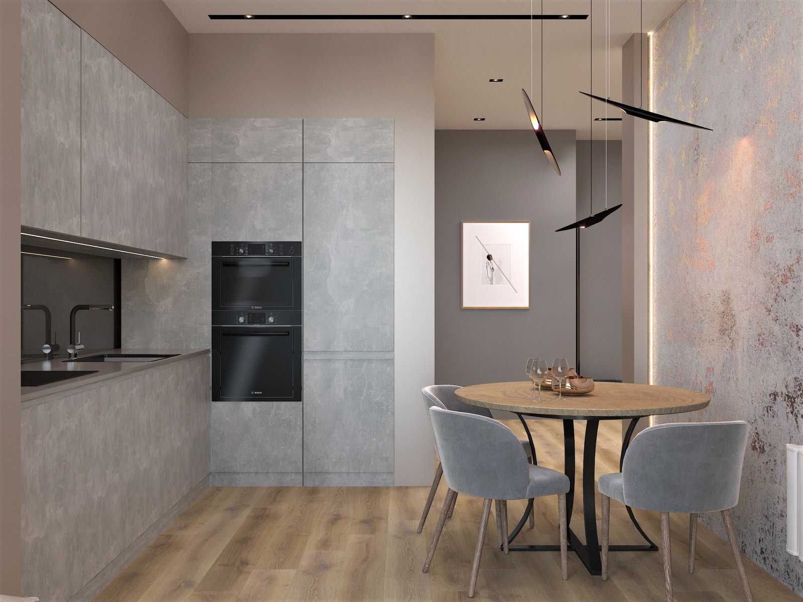 Двухкомнатная квартира в современном стиле с преобладанием древесных акцентов