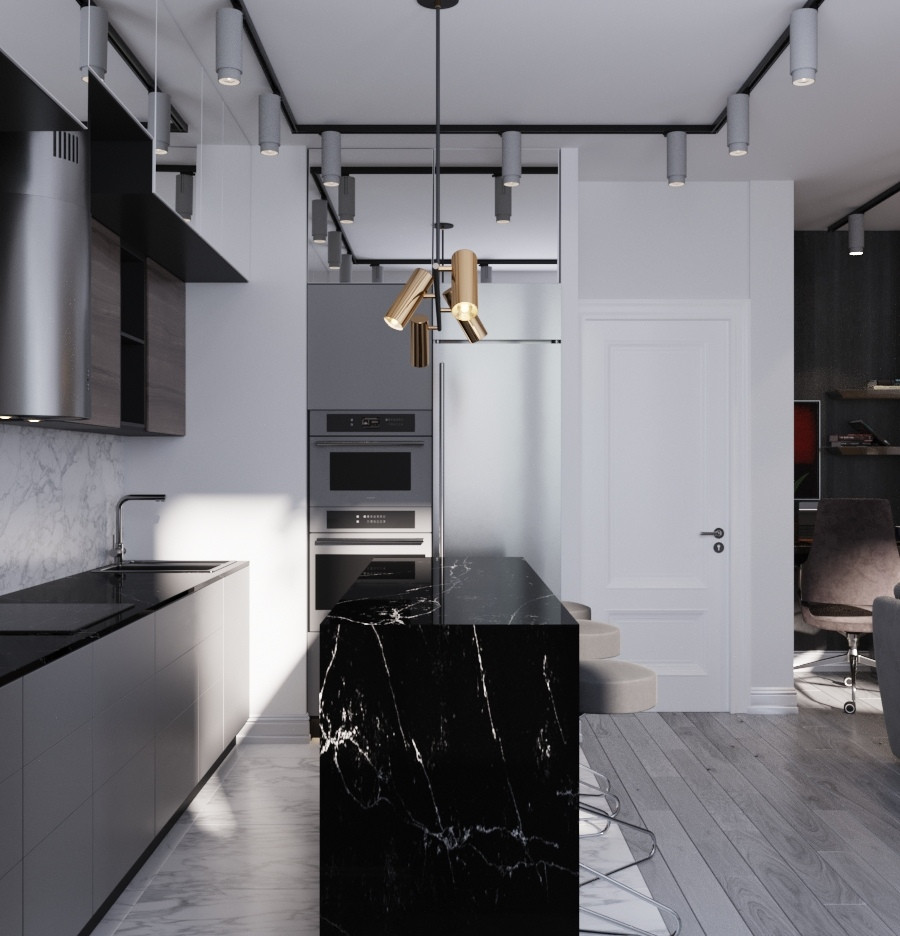 Дизайн-проект трехкомнатной квартиры. 80.38 кв.м