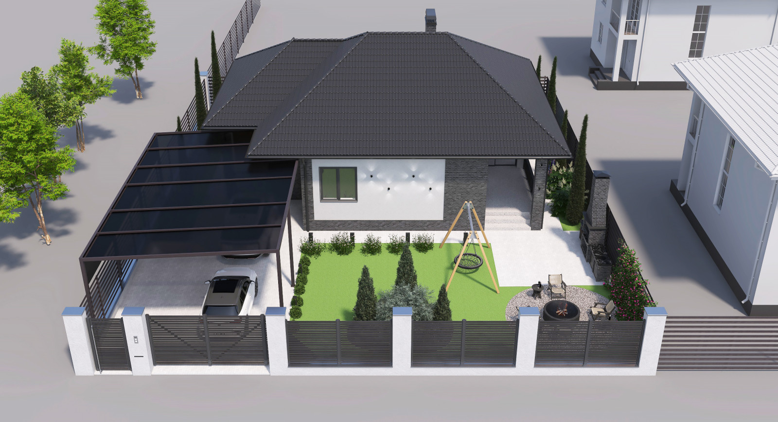 Дом ландшафтный дизайн