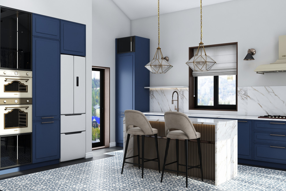 Кухня-гостиная в коттедже 1