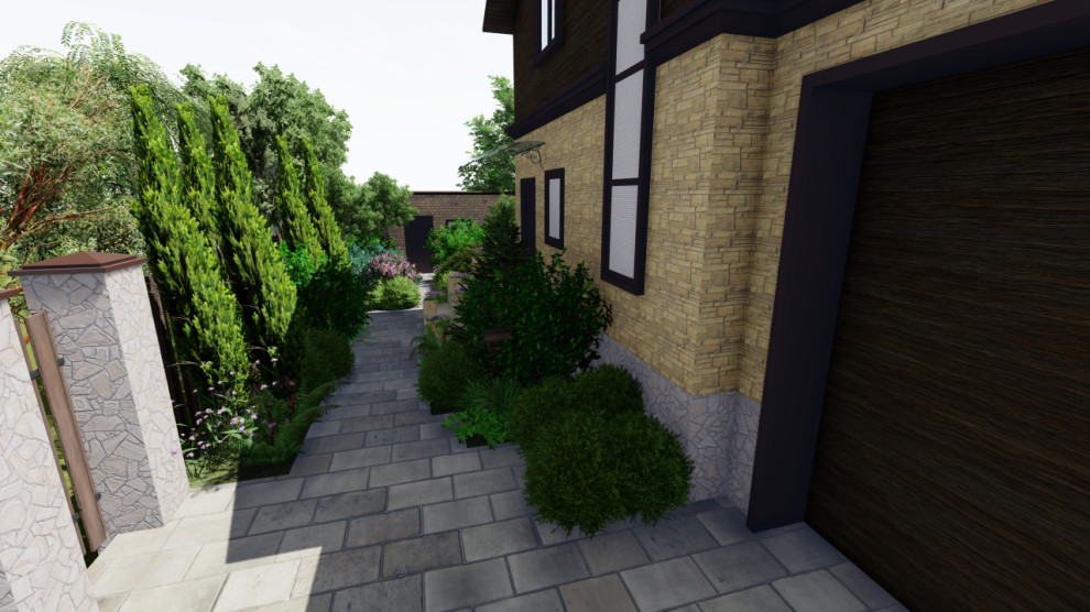 Сад в коттеджном поселке