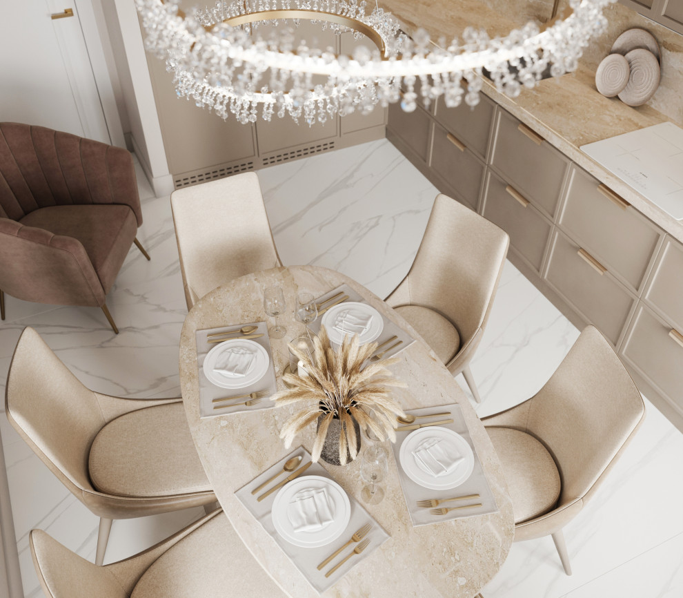 "Тёплое какао", квартира в ЖК "Дворянский", 98 м2