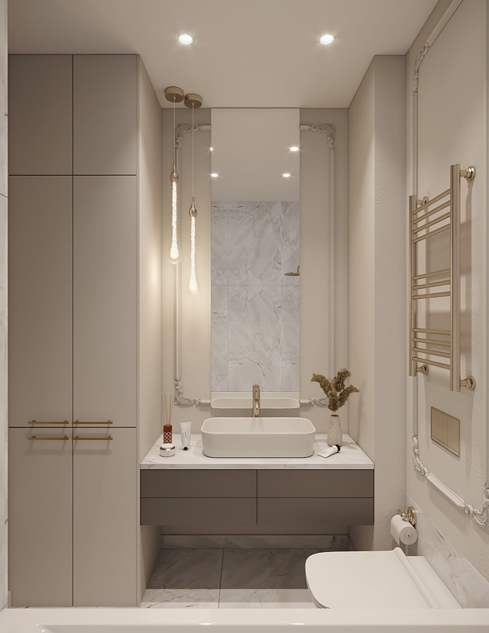 Санузел в стиле современной классики