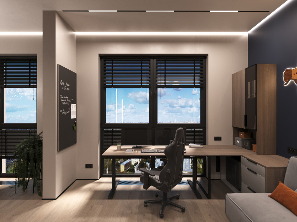 Дизайн интерьера квартиры 77 м2 с 2-мя санузлами и гардеробной