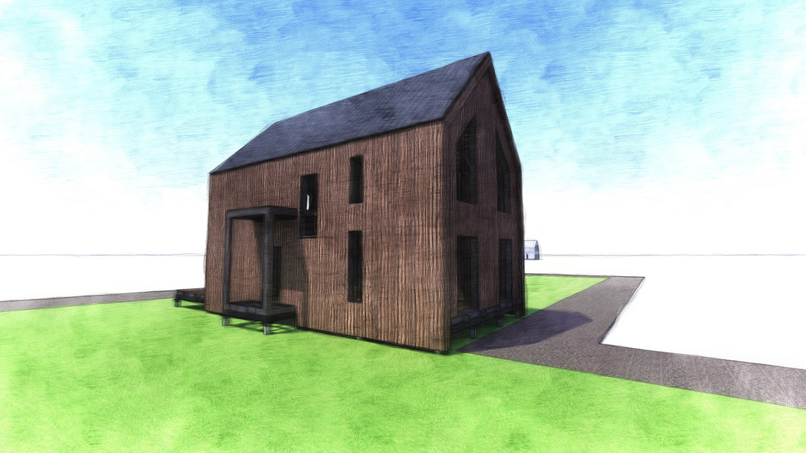 Барн около реки