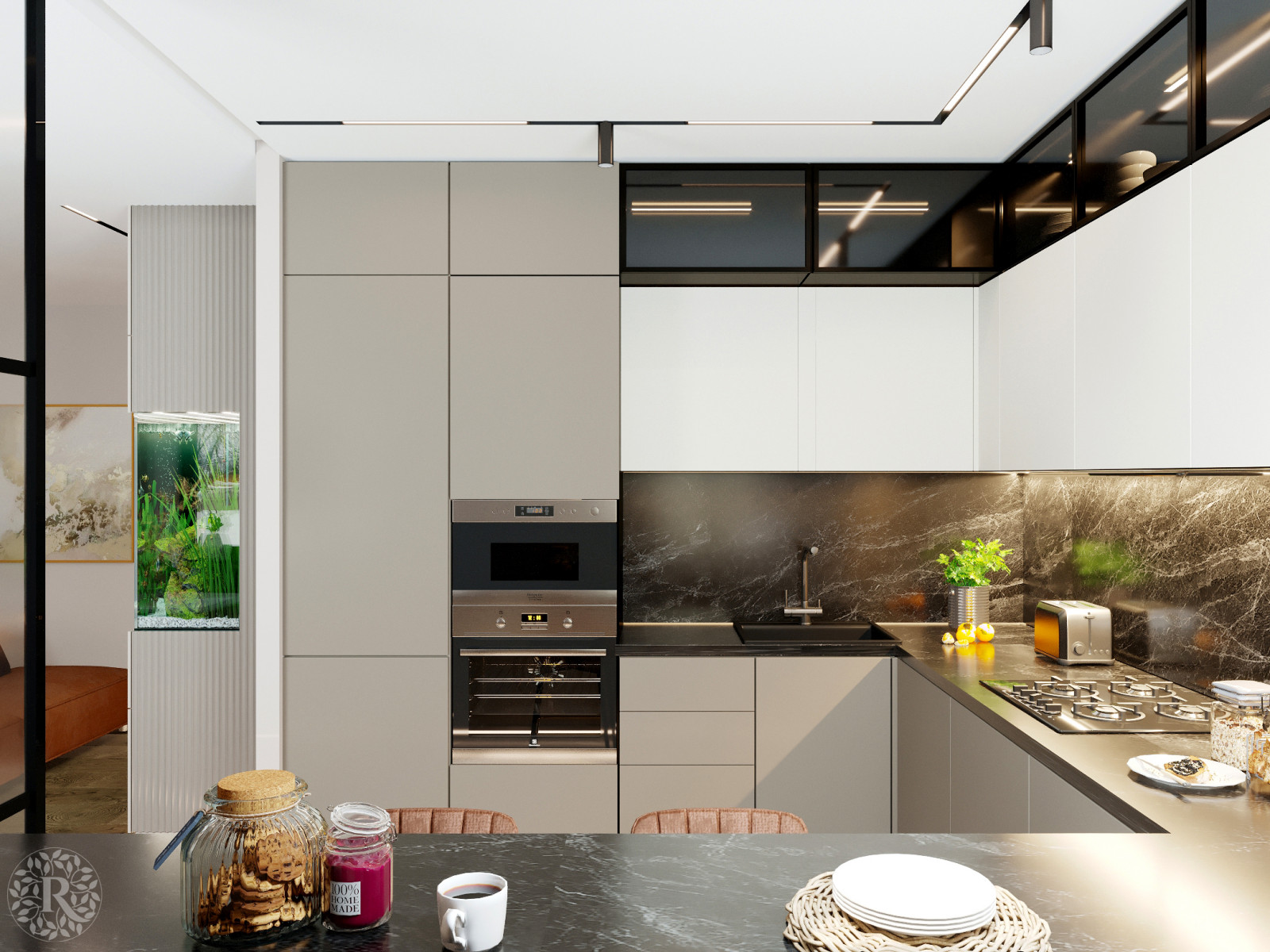 Обложка проекта: Кухня в трёхкомнатной квартире в Ярославле