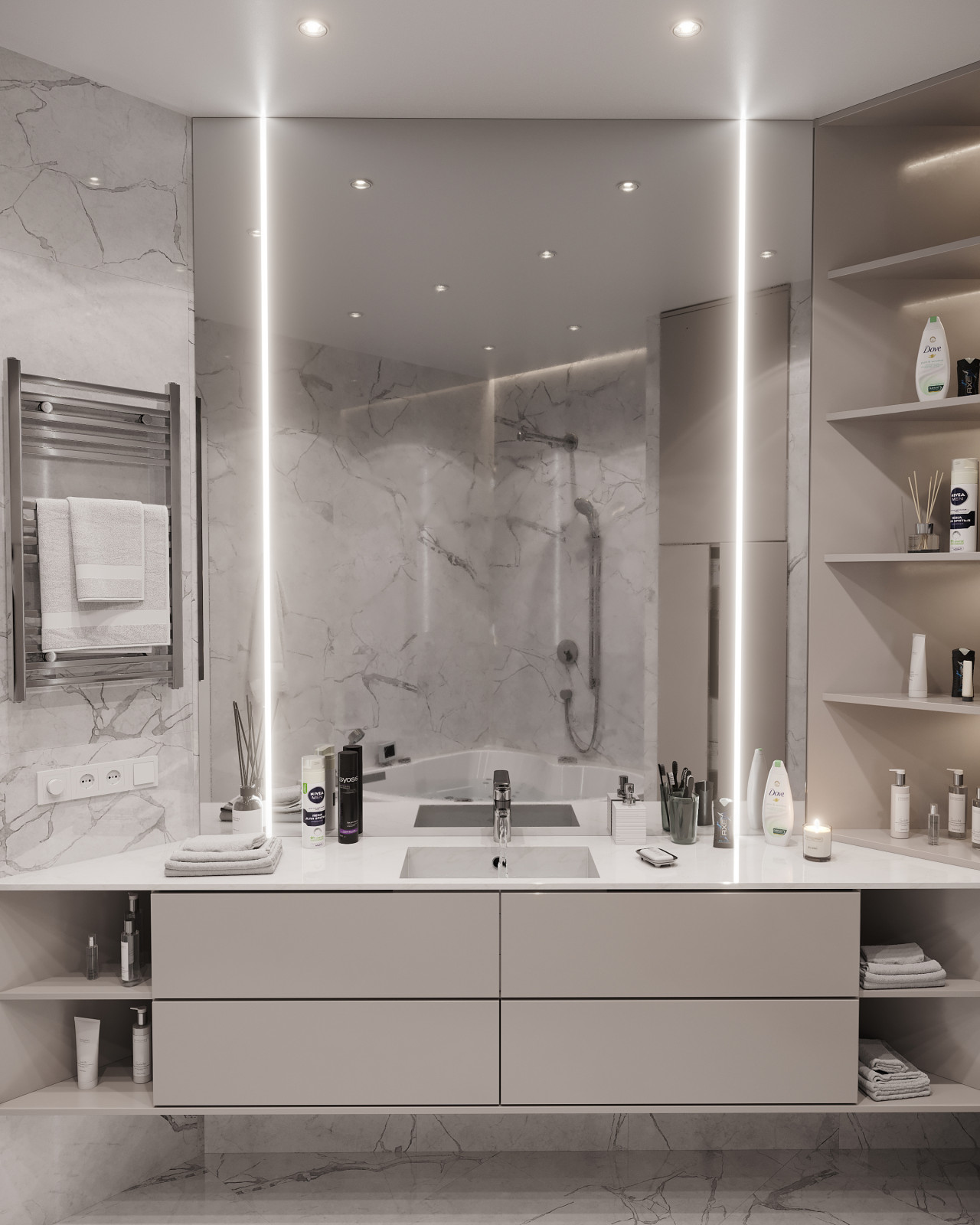 Дизайн и 3д-визуализация санузла в квартире в г. Долгопрудный