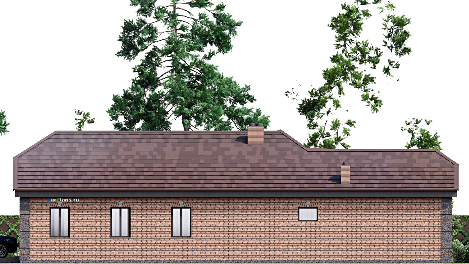 Проект одноэтажного дома 15х21м S183м2 F-16802