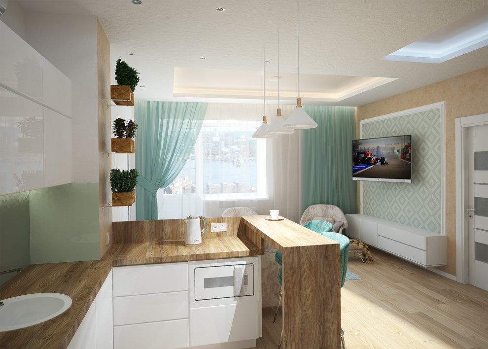 Кухня-гостиная с входной зоной