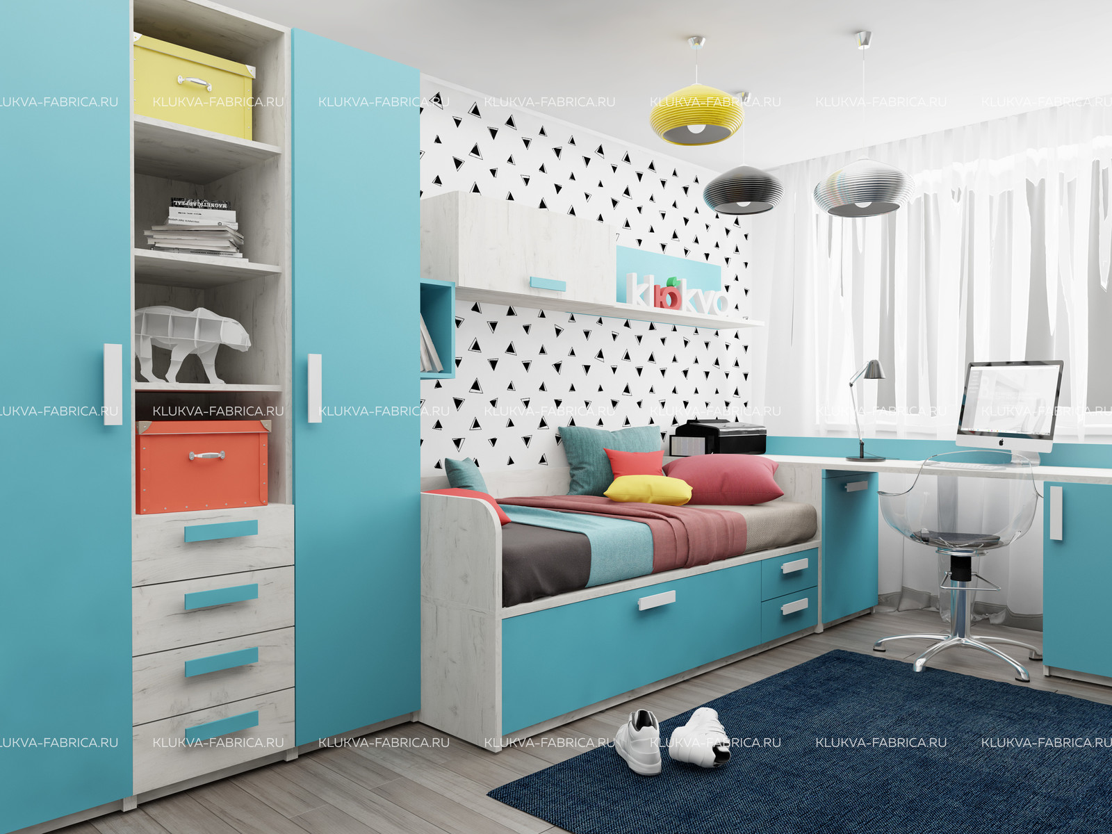 Как в пространстве 9м2 поселить двух  мальчишек -школьников