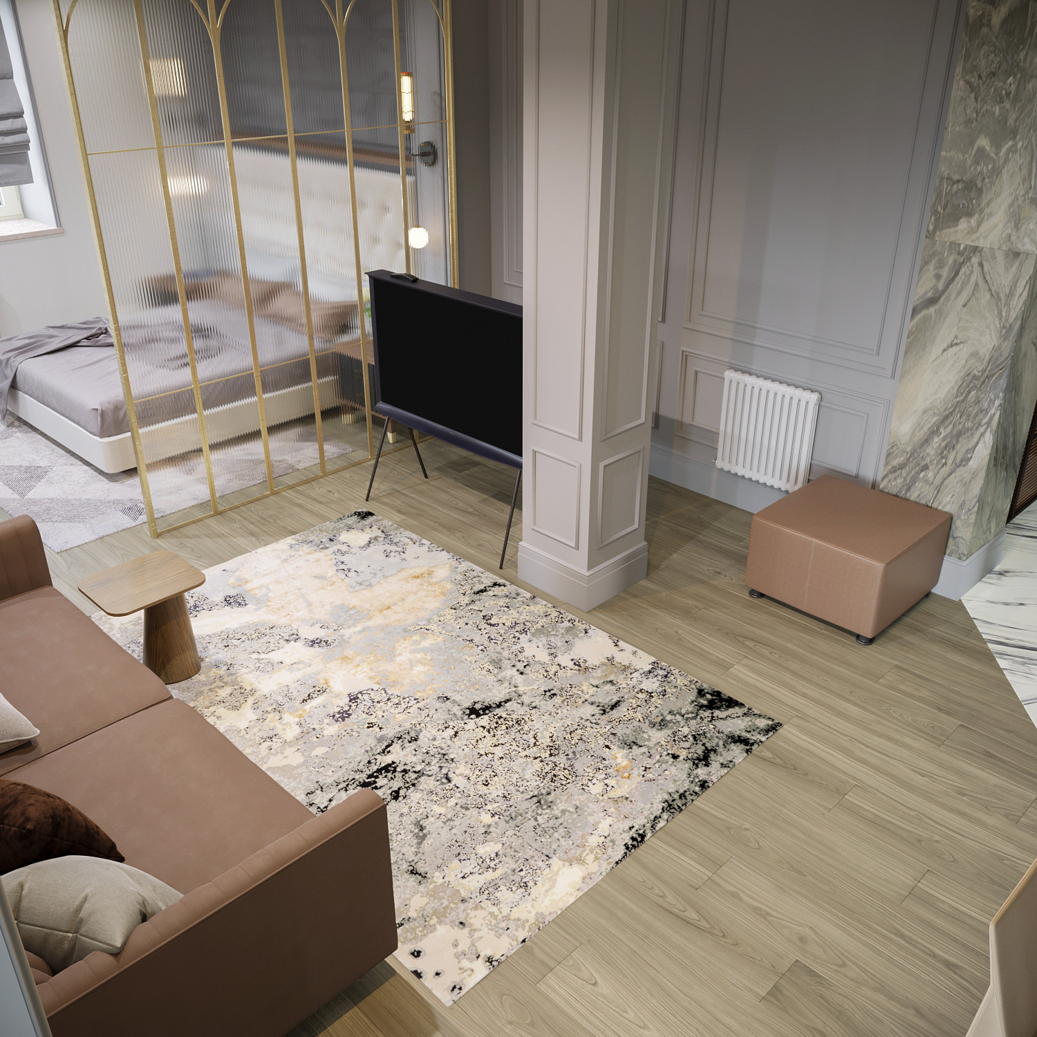 Кухня-гостиная для проекта СТАТУС, ЖК HOME SWEET HOME