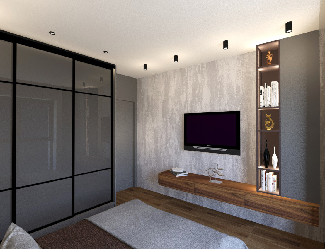 Квартира в современном стиле в ЖК "Селигер сити", спальня