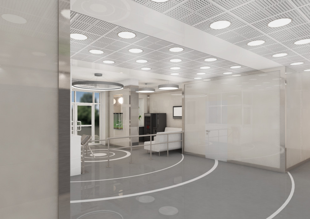 Интерьеры входных групп корпуса ПЭТ-Институт мозга человека им. Н.П. Бехтеревой