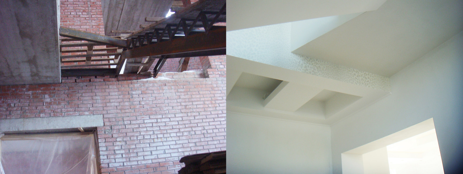 Гостиная, (фрагмент потолка), в процессе реализации проекта