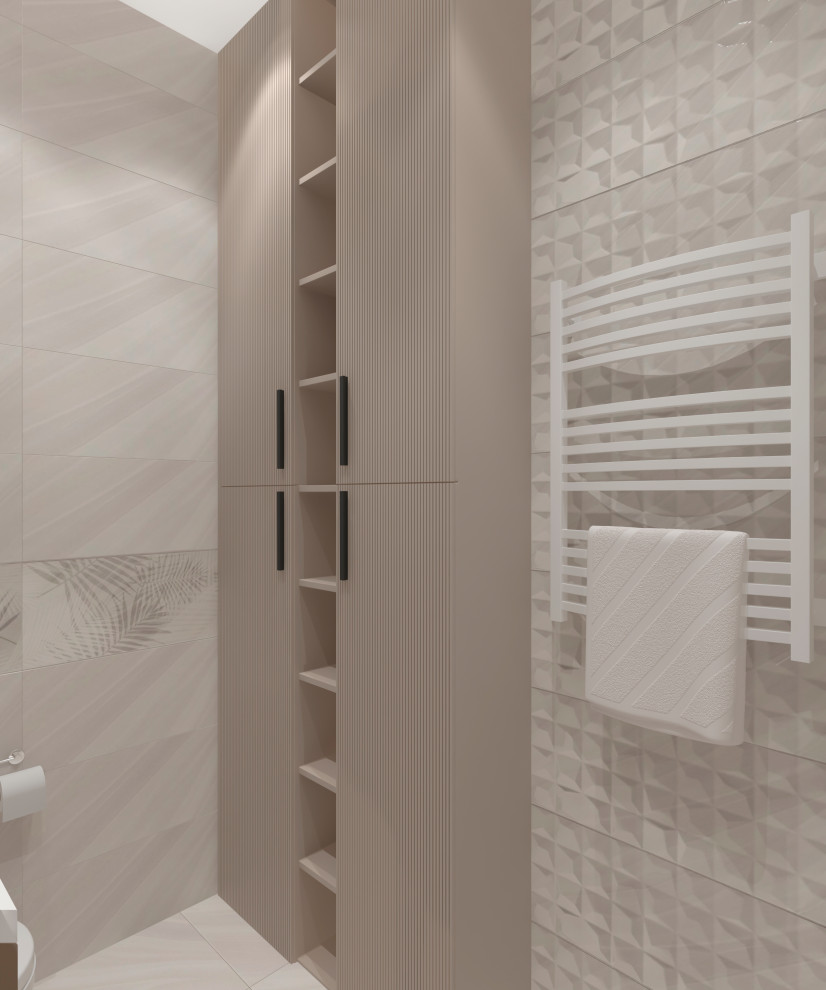 Санузел в трехкомнатной квартире "Лик нежности" г. Москва