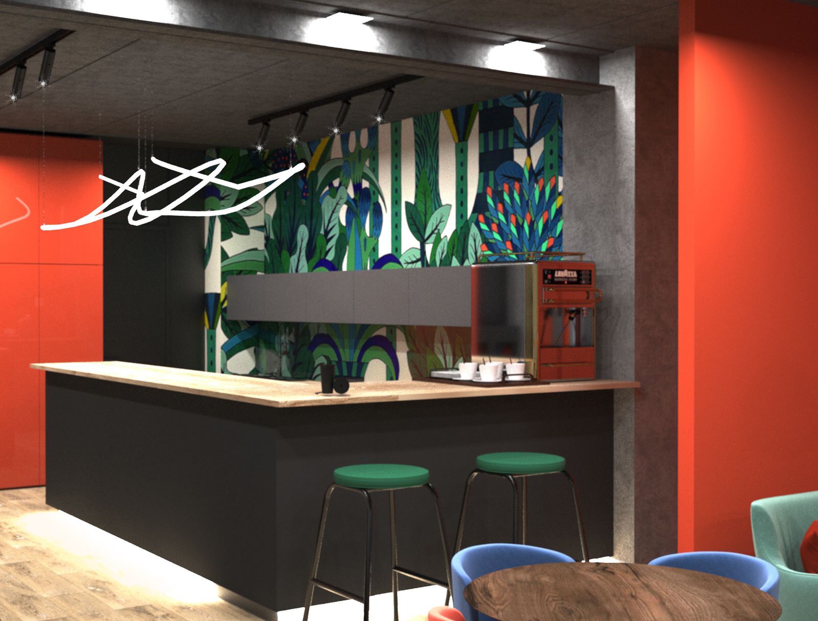 Интерьер кафе-столовой для IT-компании SITESOFT