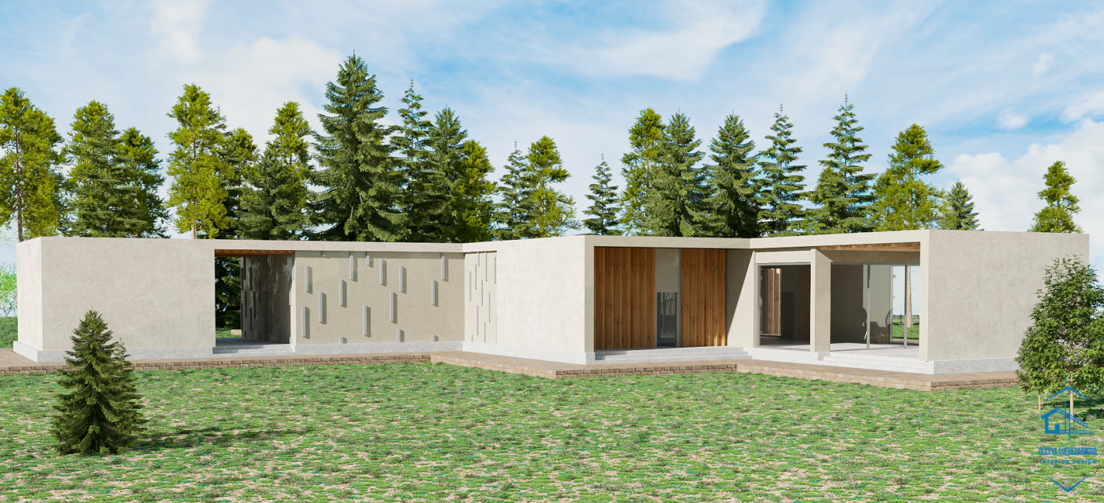 Экстерьер минималистичного дома