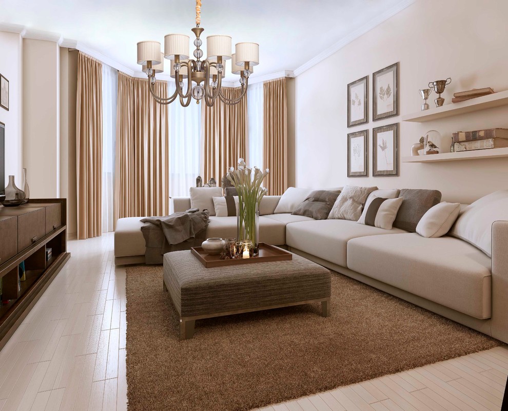 Уютная гостиная в пастельных тонах