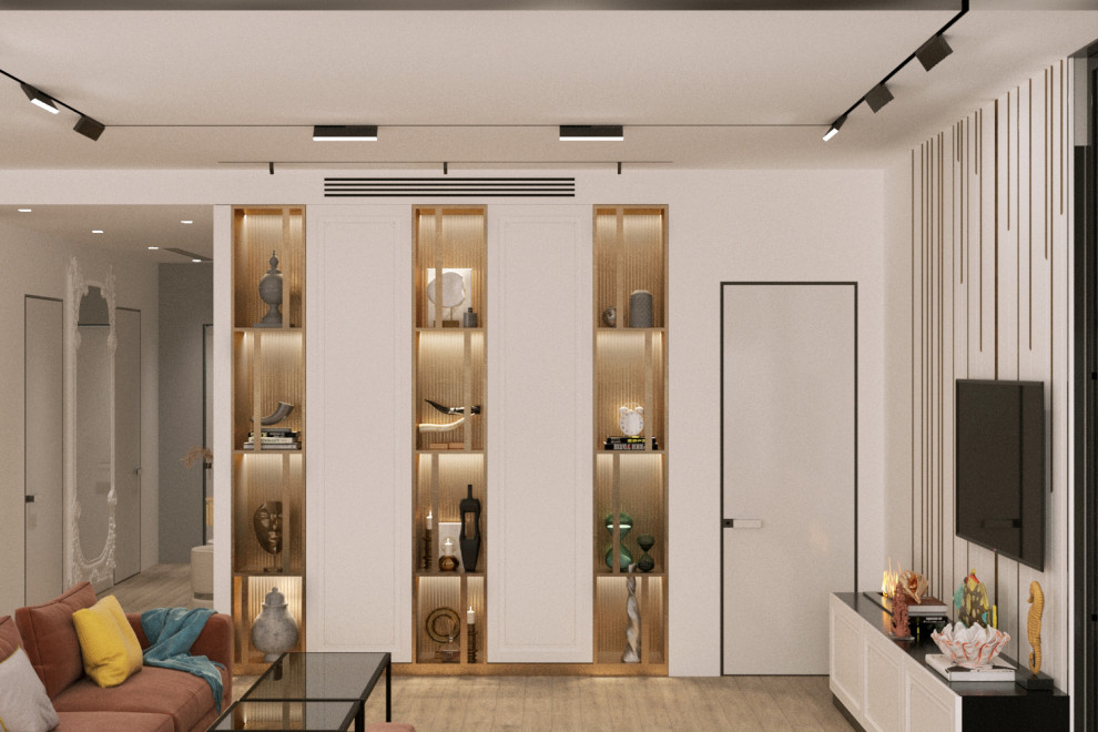 Кухня-гостиная ЖК Родной город проект "Солнечное конфетти"