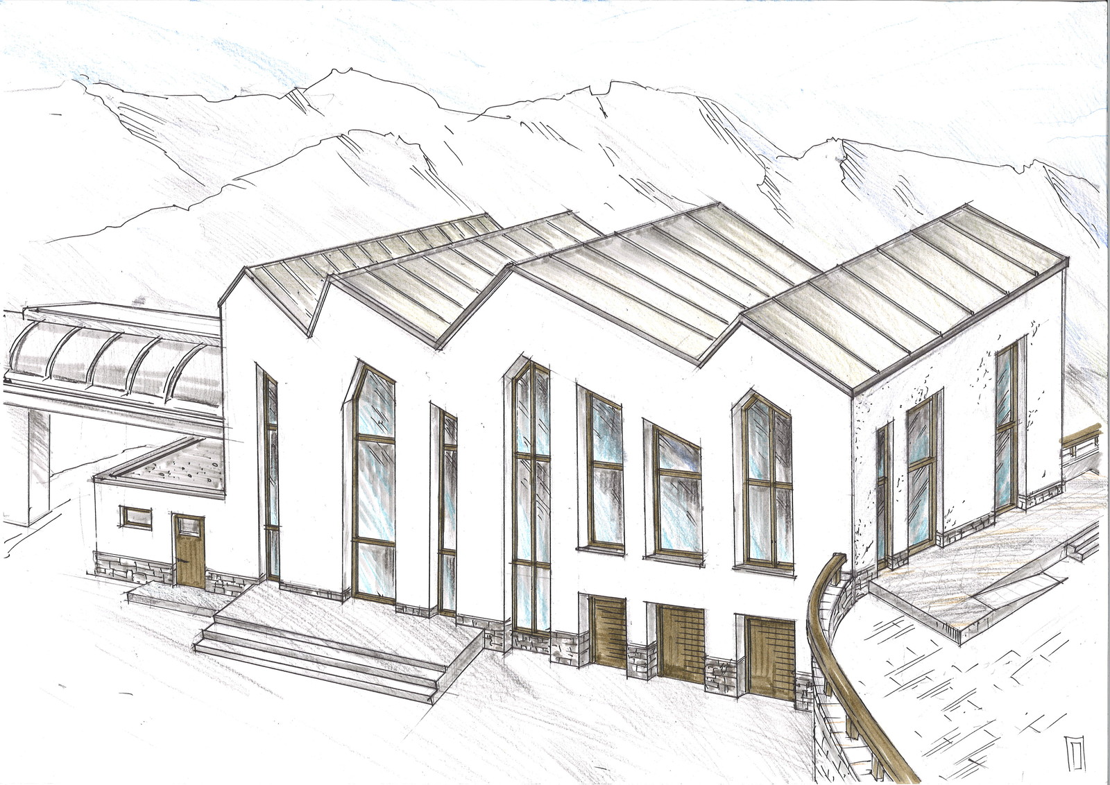Обложка проекта: Проект станции канатной дороги на горнолыжном курорте (Северный Кавказ)