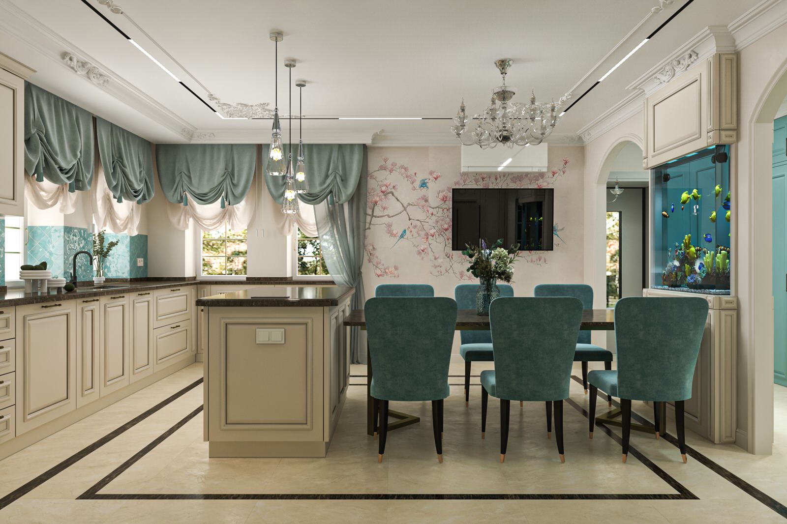 Кухня в Загородном доме на Ильинском щоссе