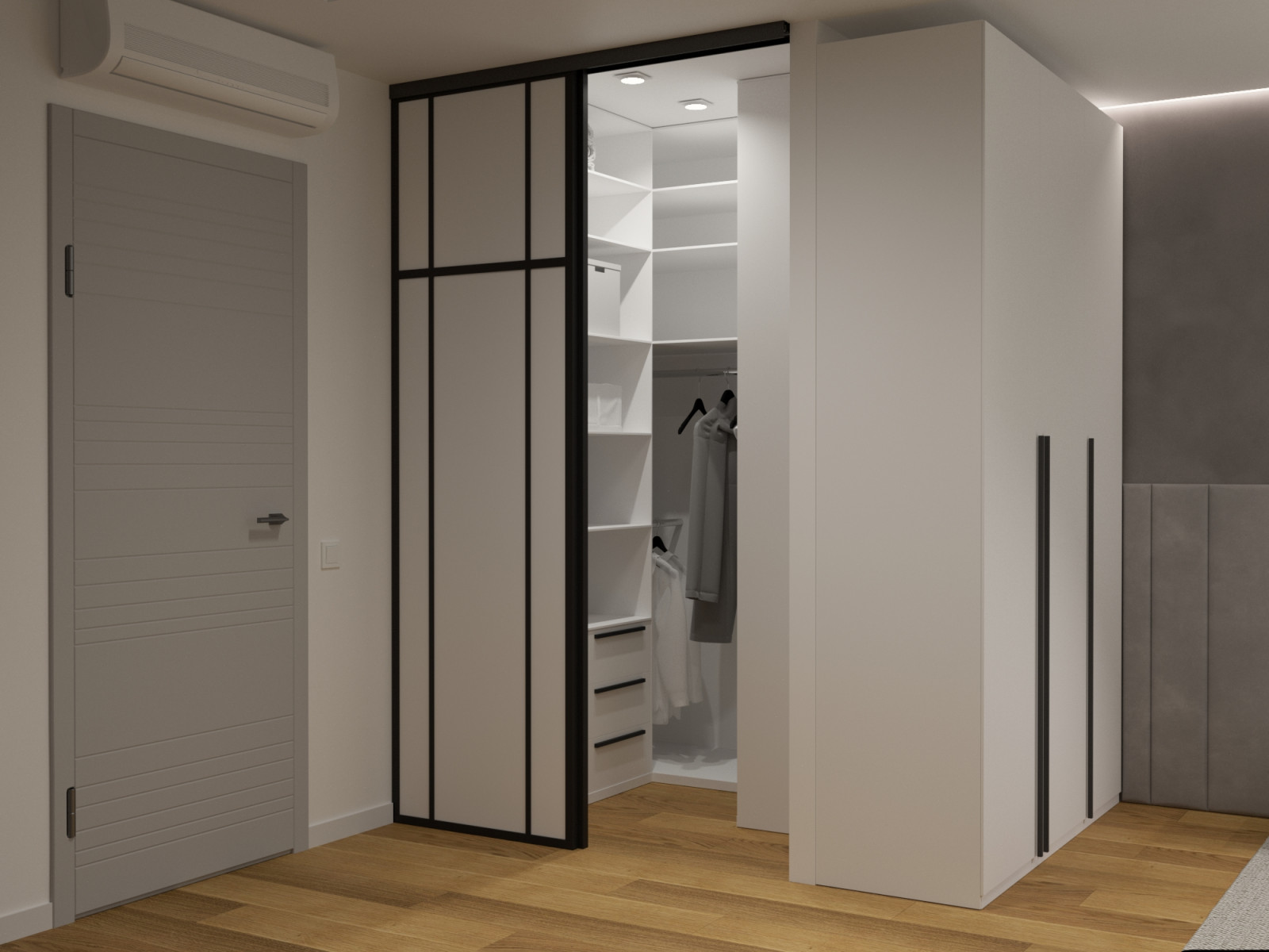 Квартира в современном стиле с синим акцентом