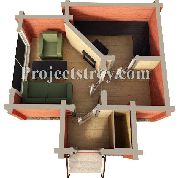 Баня из клееного бруса 4.5 х 4.7 м