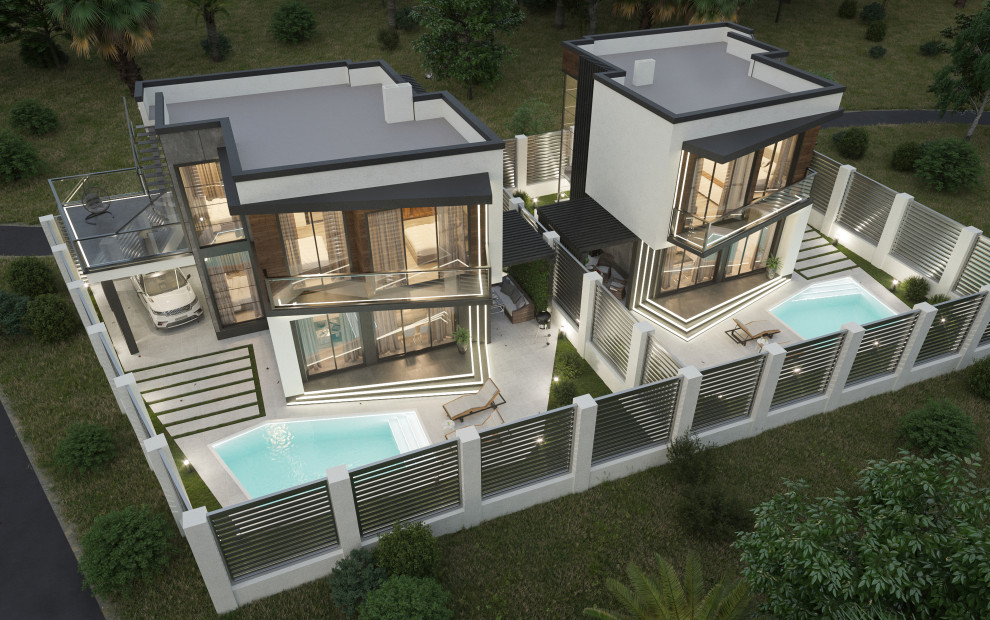 2 дома в стиле Райта