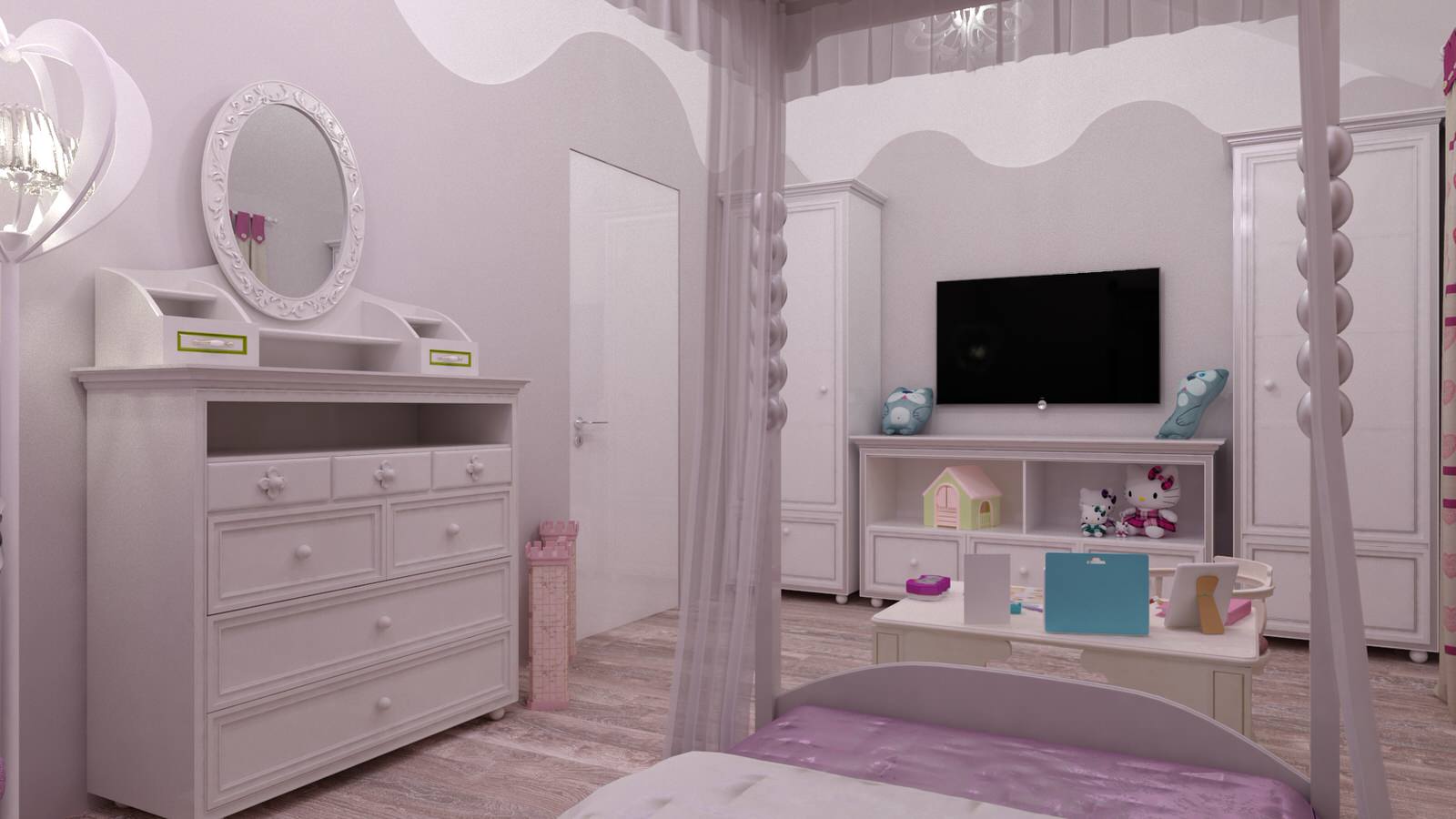 Интерьер коттеджа в Словении (комната дочери)