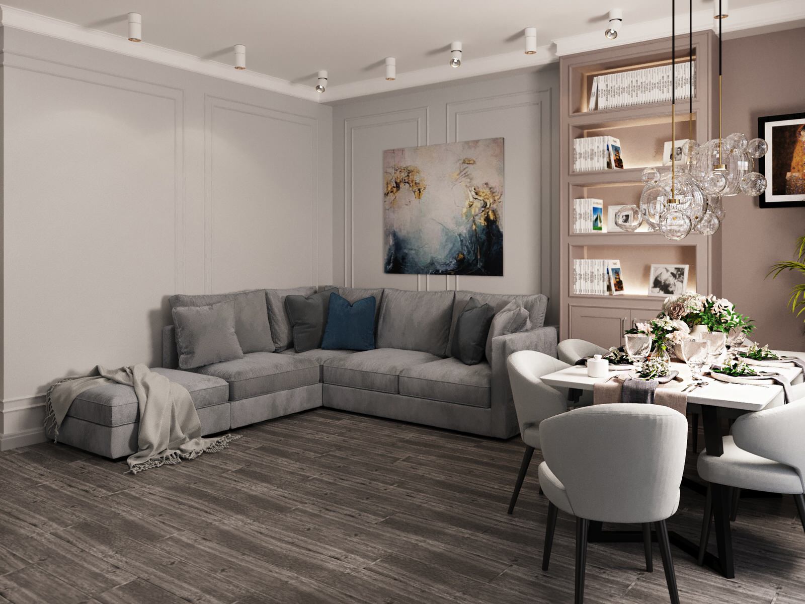 Визуализация кухни-гостиной.