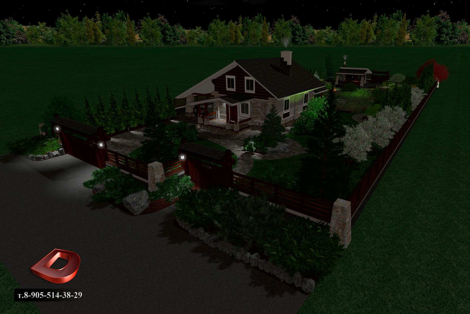 Проект ландшафтного дизайна участка 20 соток,