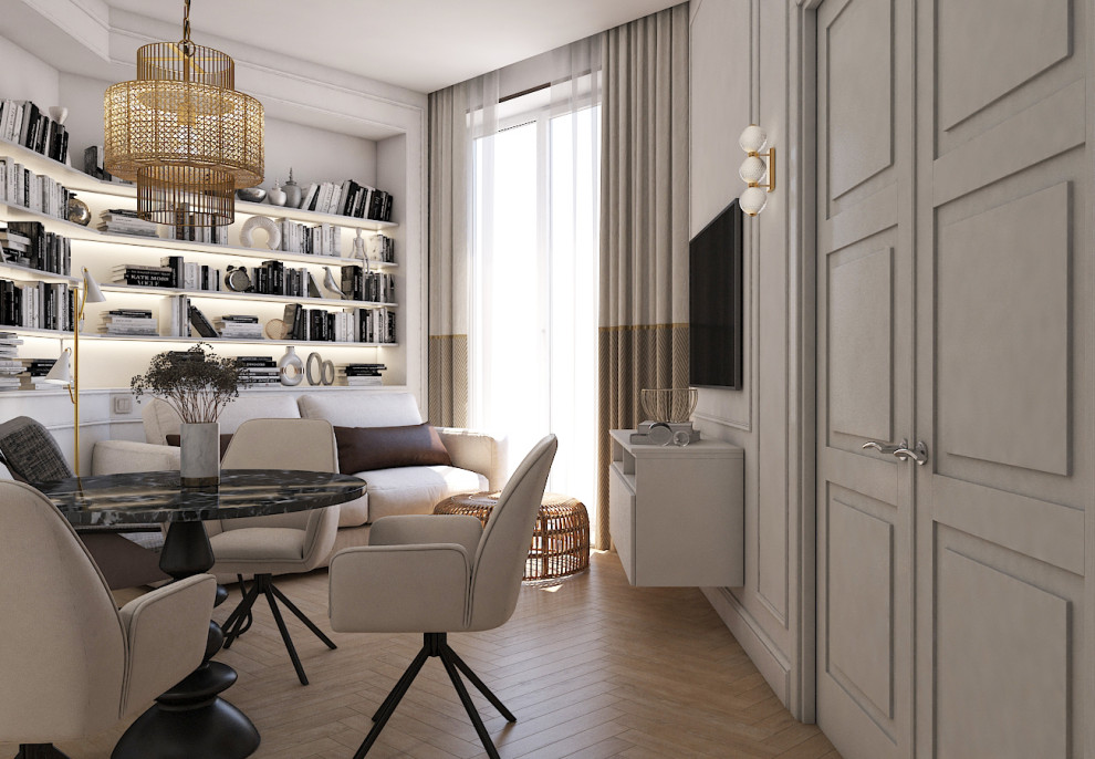 Дизайн-проект квартиры 45 м2 в стиле неоклассика