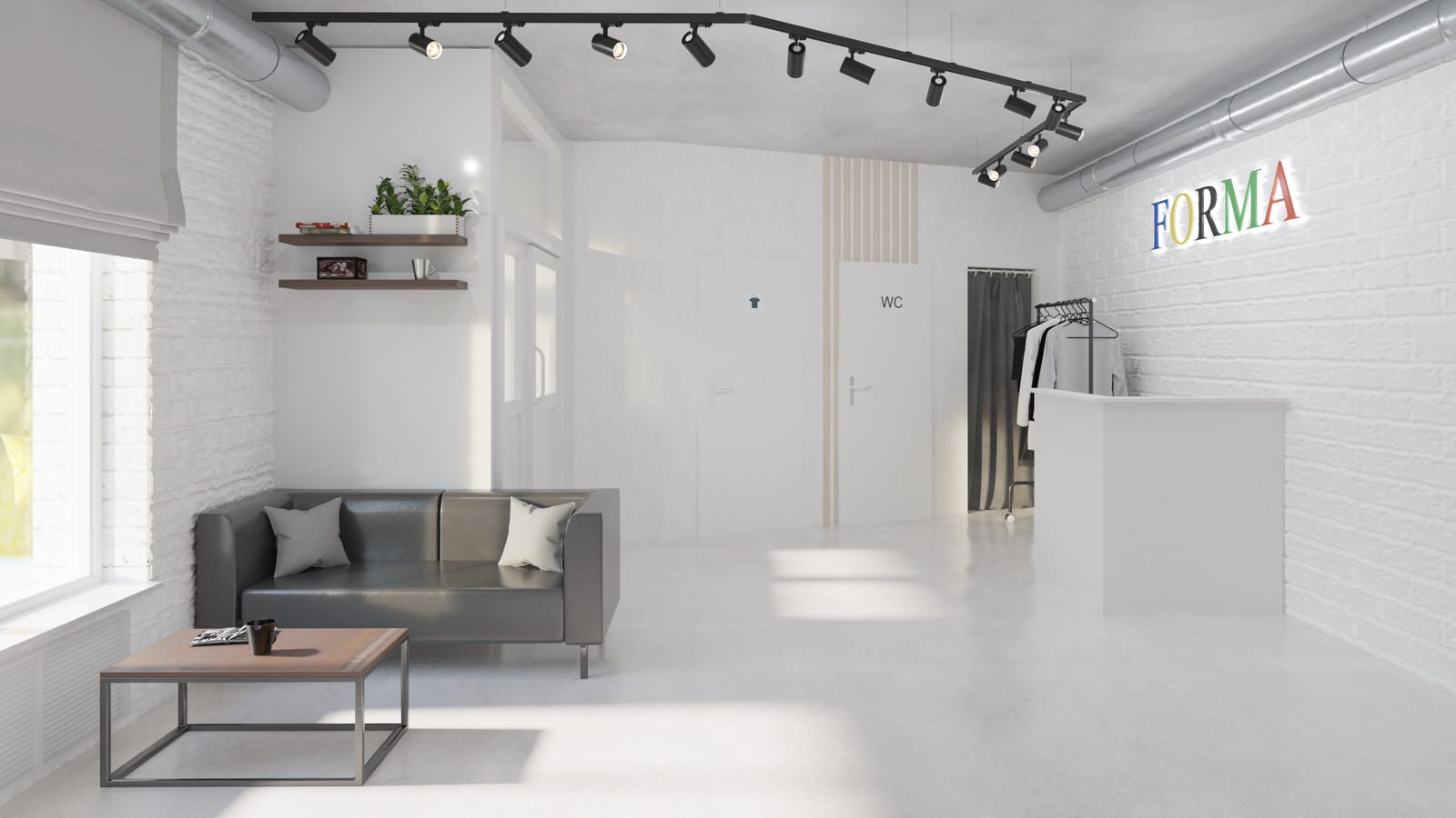 Дизайн интерьера спортивного центра и магазина FORMA
