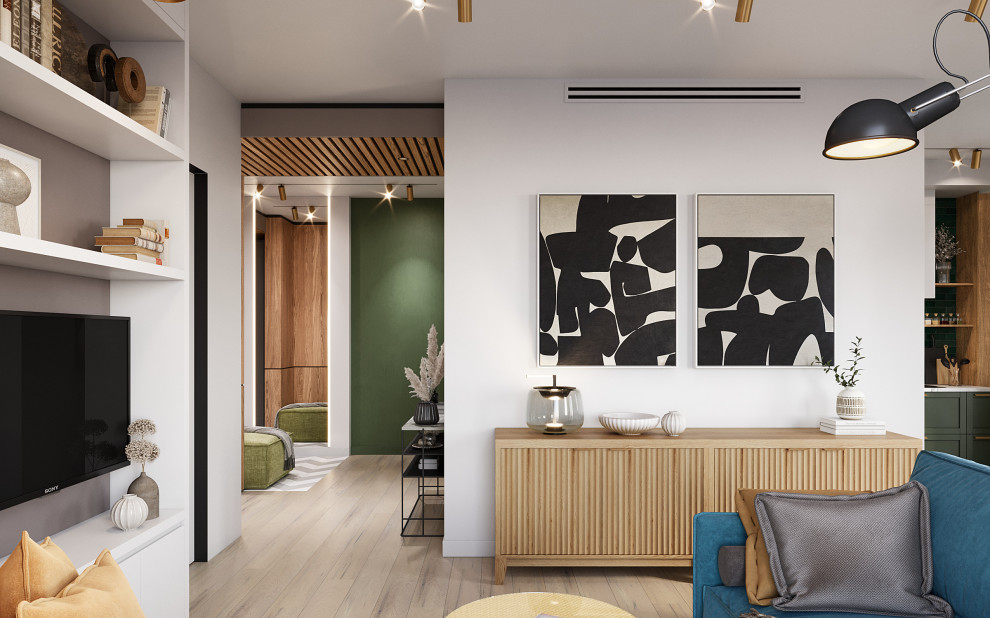 Квартира с зелеными акцентами