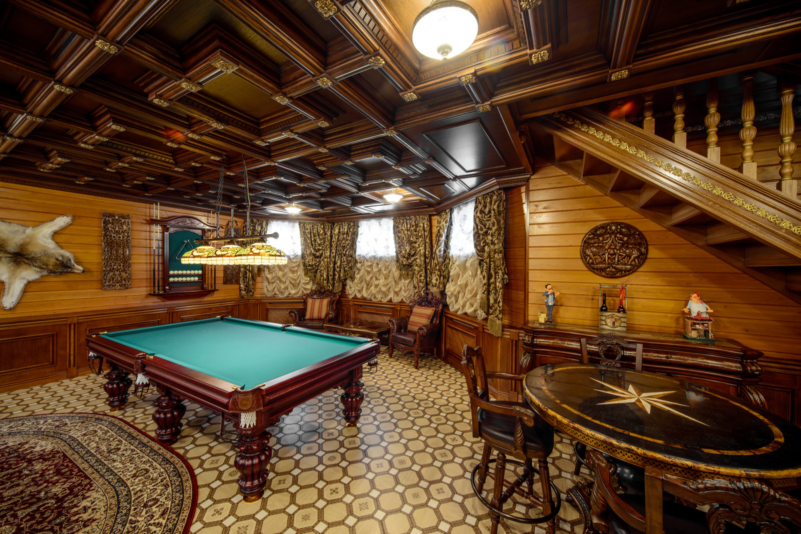 Обложка проекта: Отделка комнаты отдыха и кухни в деревянном доме