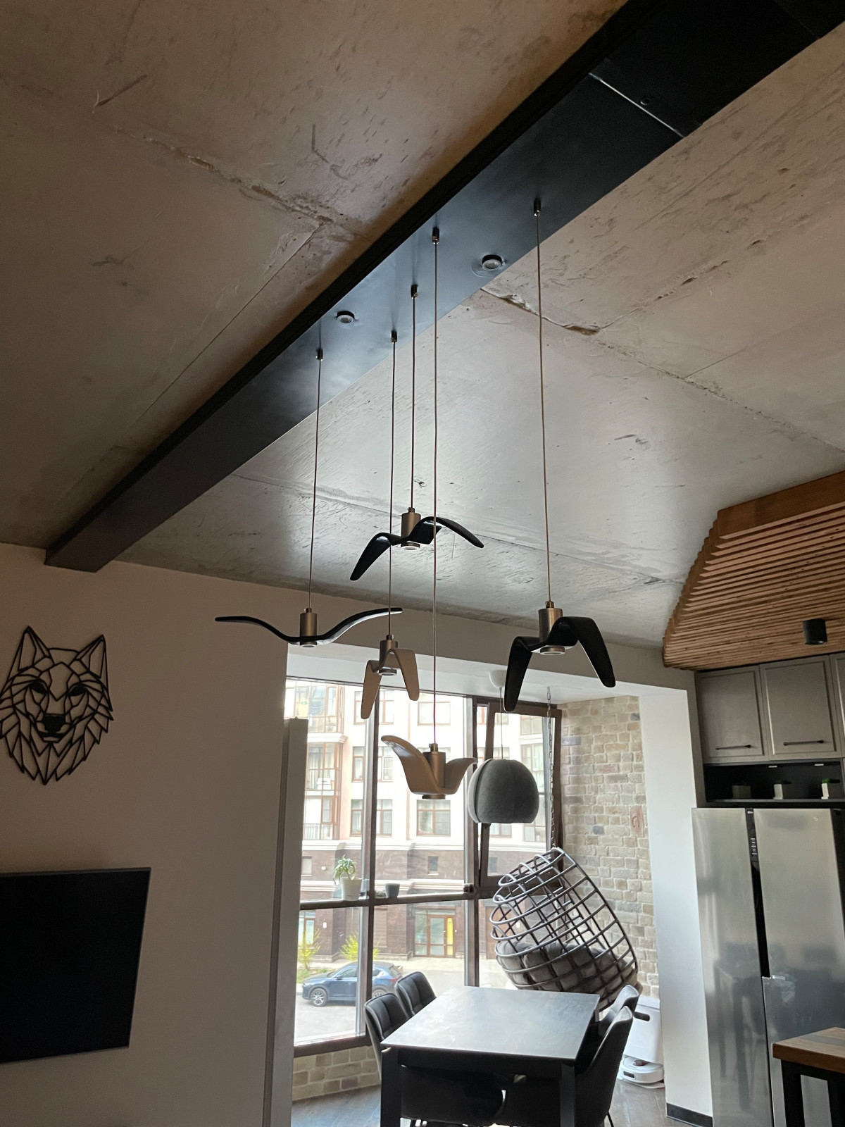 Кухня с барной стойкой в стиле Лофт