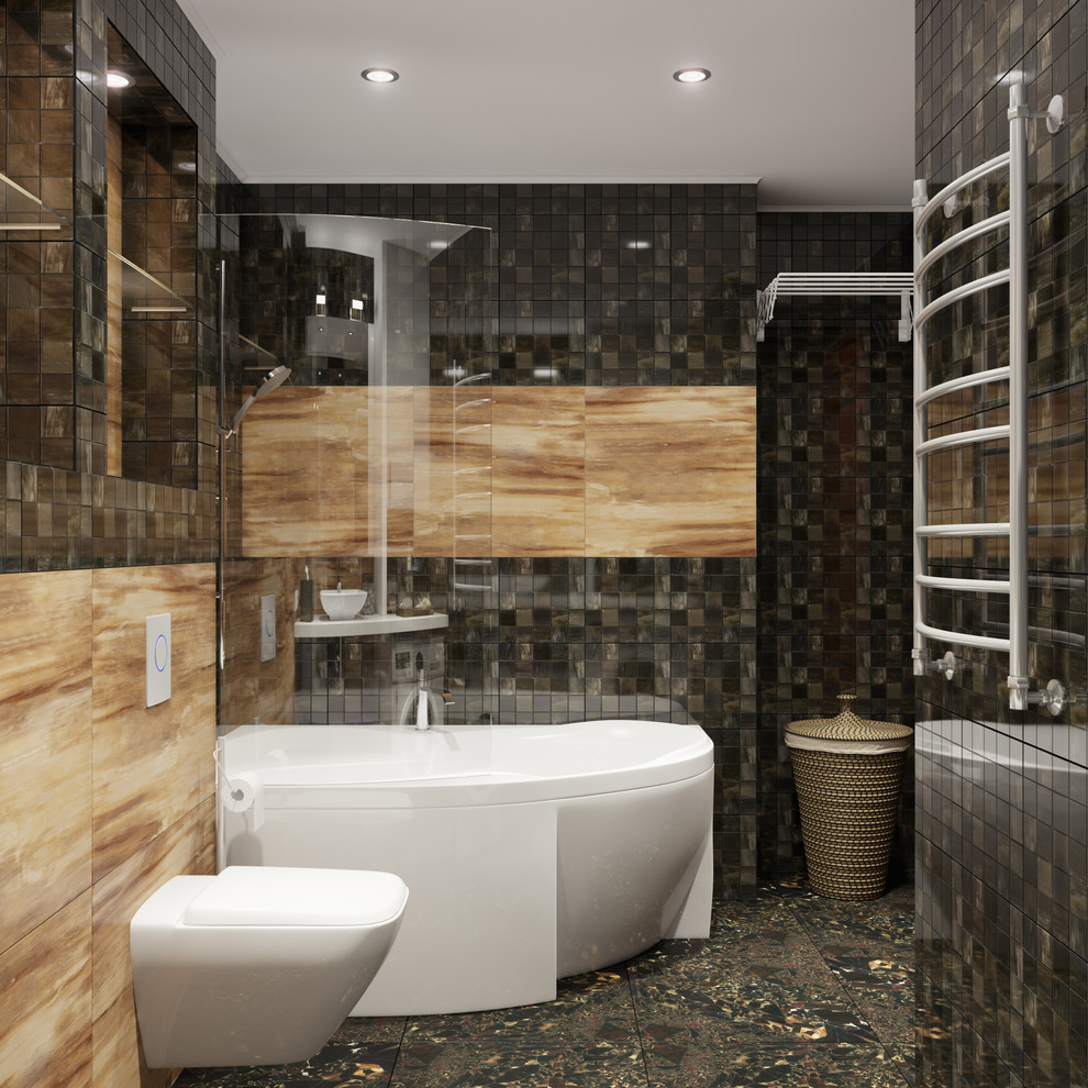 Таунхаус с черной ванной и детской в мансарде