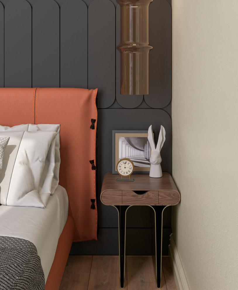 Спальня  из проекта "Оранжевый Блюз" в ЖК Neva Towers, г. Москва